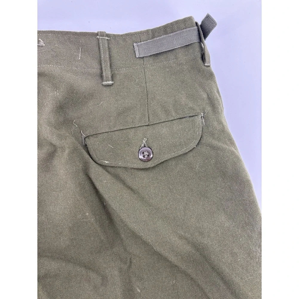 US Army M-1951 Field Wool Trousers Green Korean War Military Pants Medium Reg